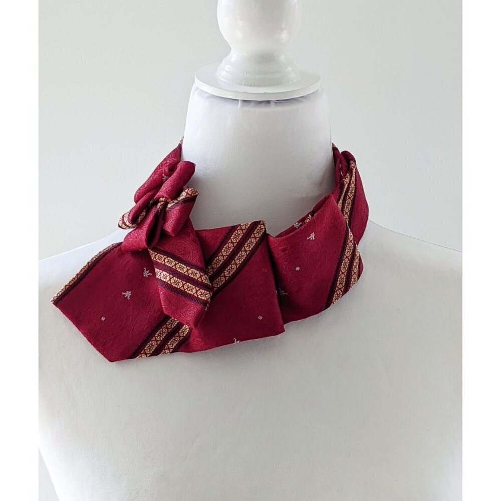 Ogsplosh Red And Gold Ascot - Vintage Scarf - Casual Accessories For Women - NEW - Picture 5 of 7